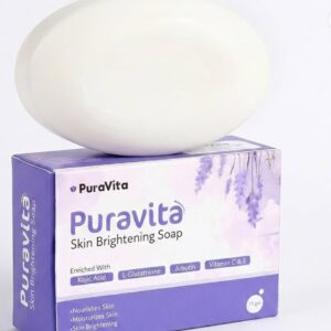 Puravita Skin Brightening Soap With Kojic Acid Glutathione | Tan Removal Soap for Men Women